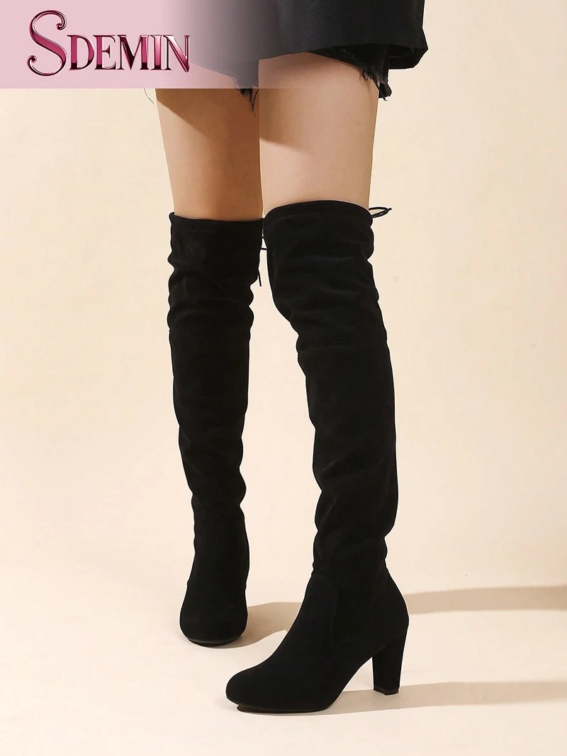 Over The Knee Black Stiletto Boots factory