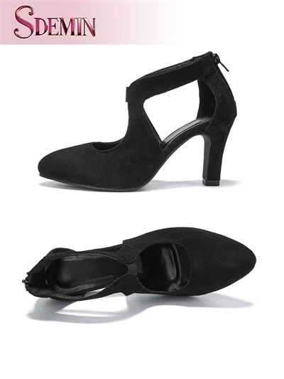 Sandalen mit Reißverschluss und Absatz